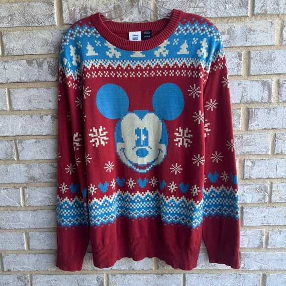 Disney Celebrate Together Long Sleeve Crew Neck Holiday Sweater Men's Size L - Picture 1 of 7